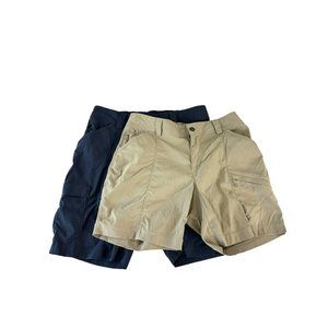 Duluth Trading 2pc Lot Women's Shorts 10 M Khaki blue- gray